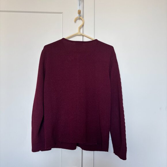 Preppy Burgundy Jennifer Moore Cardigan size M - Picture 2 of 9